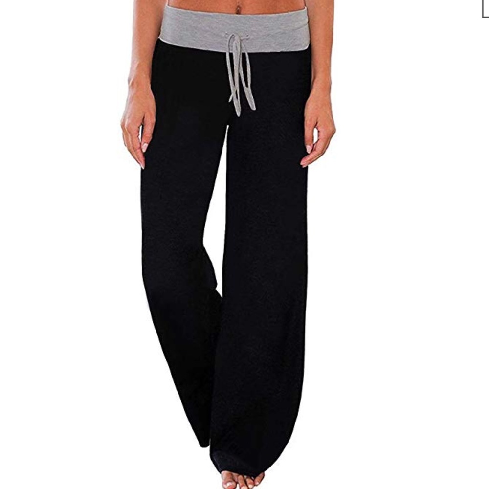 Black and grey casual pants